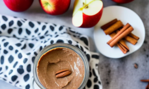 Low-Calorie Apple with Cinnamon Almond Butter