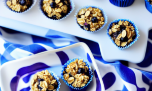 Low-Calorie Baked Blueberry & Banana-Nut Oatmeal Cups