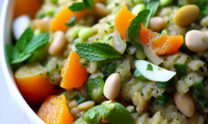 Heart-Healthy Orange-Mint Freekeh Salad with Lima Beans