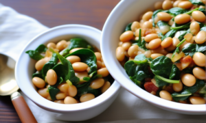 Low-Calorie Fiber-Rich Spiced White Bean & Spinach Salad
