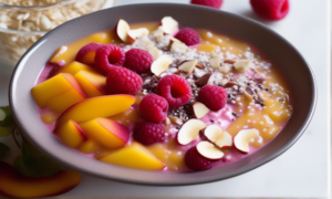 Raspberry-Peach-Mango Smoothie Bowl Recipe