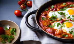 Low-Calorie Shakshuka (Eggs Poached in Spicy Tomato Sauce)