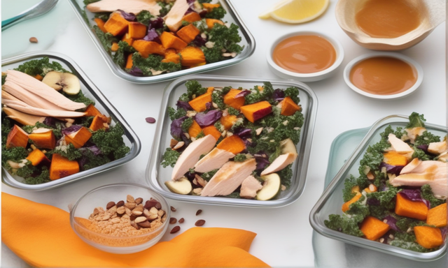 Nutritious Sweet Potato, Kale, and Chicken Salad with Peanut Dressing